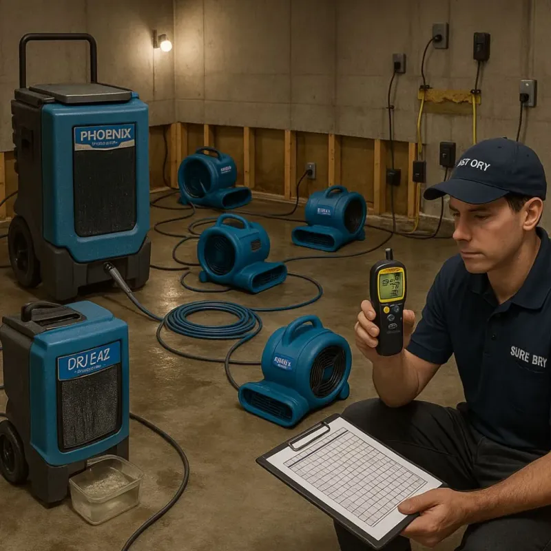 Structural Drying and Dehumidification process in Weldon, NC